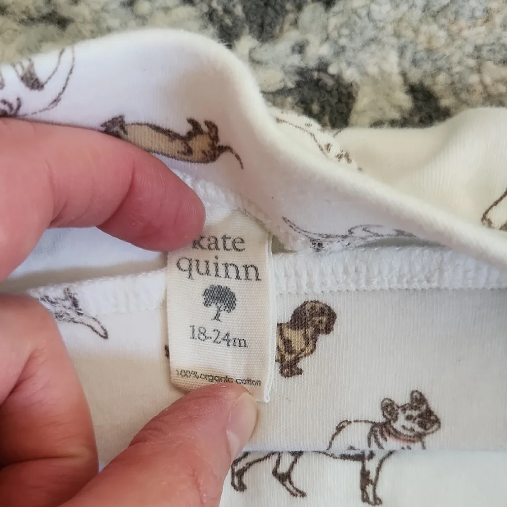 kate quinn White and Brown Dog Print Diaper Cover
